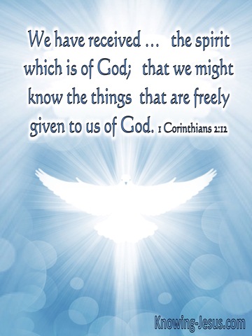 1 Corinthians 2:12 We Have Received The Spirit Which Is Of God (white)